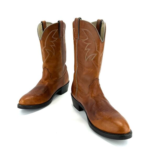 Durango Men Brown Western/Cowboy Boots Size 10.5D Leather Almond Toe Cuban Heel - Picture 4 of 11